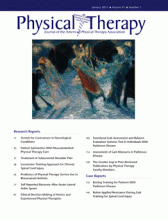 Demo Journal of Physical Therapy: 91 (1)