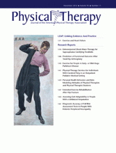 Demo Journal of Physical Therapy: 92 (11)