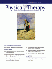 Demo Journal of Physical Therapy: 92 (7)