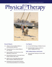 Demo Journal of Physical Therapy: 92 (8)